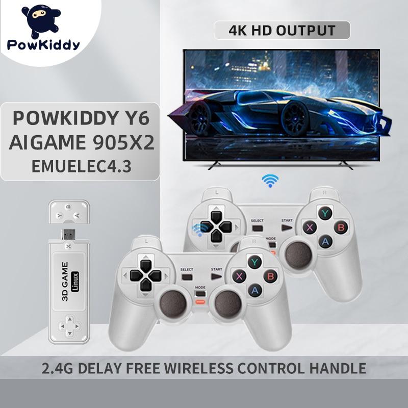 Powkiddy-Y6 2.4G   Tv ƽ, Ʈ PS1  ޴   ܼ 4K HD  Ƽ ÷̾ 10000  